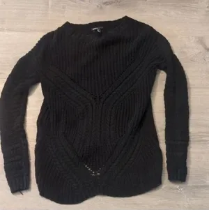 Mango casual black chunky knit sweater size medium thumbnail 1