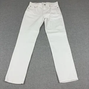 Gap Girlfriend Jeans Womens 25 White Mid Rise Relaxed Ankle Stretch Denim Casual thumbnail 1