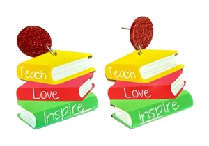 3/$20‎ Colorful Stack of Books Earrings thumbnail 1
