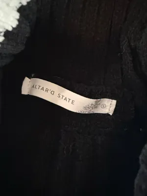 Altar'd State Black Ivory Striped Turtleneck Sweater Size Small thumbnail 3
