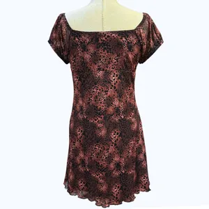 Ultra Flirt XL Brown Leopard‎ Print Mesh Short Sleeve Mini Dress Y2K Indie Alt thumbnail 4