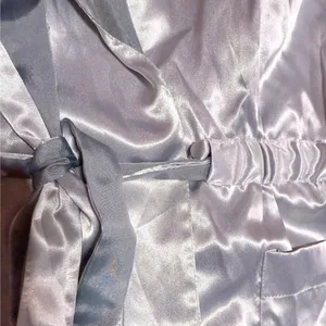 Victoria's Secret Gold Label Vintage Satin Robe Silver Lingerie Size Medium thumbnail 4