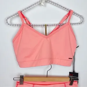 n:Philanthropy Baylis Sports Bra & Bedford Biker Short Coral Workout Yoga Sports thumbnail 4