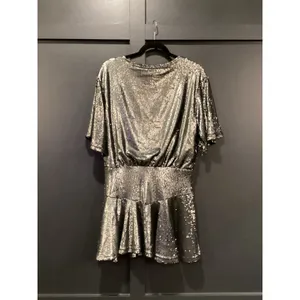 Free People Manuka Sequin Mini Dress Size XS Silver Party NWT thumbnail 3