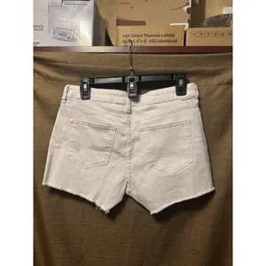 NWT Dear John Ava Frayed Hem Jean Shorts Optic White Size 28 thumbnail 3