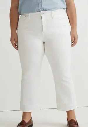 Madewell Mid-rise Kick Out Crop‎ Jeans White 33 thumbnail 1