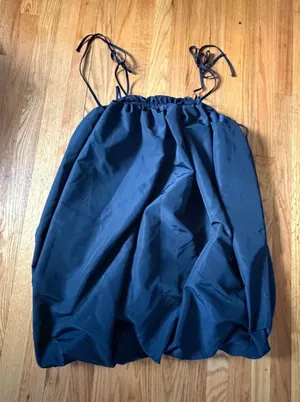 Old Navy The Occasion Bubble Skirt 2X Navy Blue Drawstring Waist Mini dress thumbnail 1