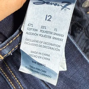 Seven7 Tummyless‎ High Rise Skinny Jeans Womens 12 Dark Wash Stretch Blue Denim thumbnail 5