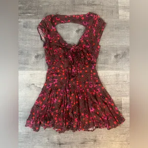 FREE PEOPLE It Takes Two Wrap Dress in Plum Multi thumbnail 4