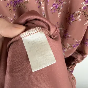 Entro Mauve Floral Smocked Mini Dress Tiered Cottage Boho Romantic Feminine thumbnail 8
