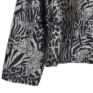 Chico's Womens S 100% Silk Animal Print Open Front Blazer thumbnail 5