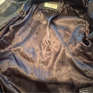 Jones New York Leather‎ Jacket Women M Black Vintage 90s Y2K Minimalist Classic thumbnail 8