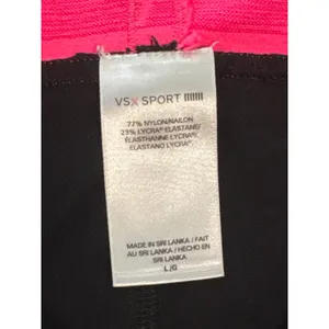 VSX Victoria Secret Sport Shorts Womens Large Black Pink‎ Athletic Gym thumbnail 2