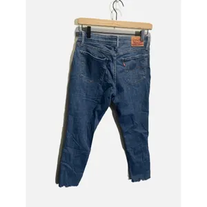 Levi's 711 Skinny Jeans Womens 29 Blue Distressed Ripped Raw Hem Casual Edgy‎ thumbnail 4