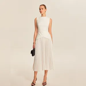 Commense White Dress with Pleated Front thumbnail 3