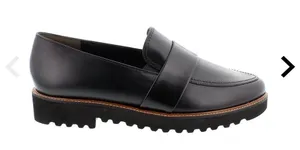 Paul Green 1670-003 slip-on loafers black leather chunky lug sole size US 7.5 thumbnail 1