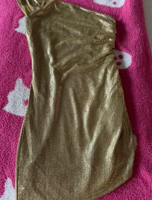 Showpo Gold Metallic Dress thumbnail 1