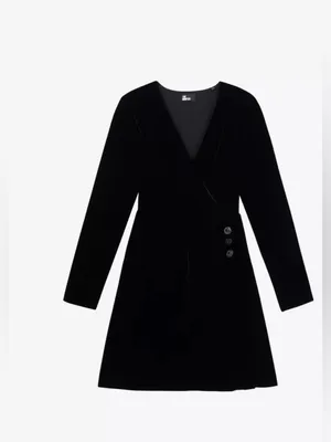 The Kooples Black Wrap Mini Dress thumbnail 3