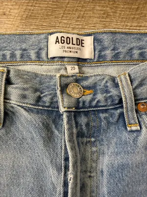 AGOLDE Light Blue Distressed Denim Cutoff Shorts Size 29 thumbnail 2