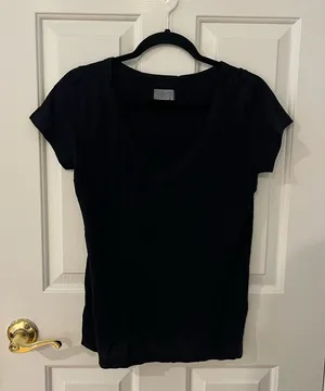 Classic Black V-Neck Women's Top thumbnail 1