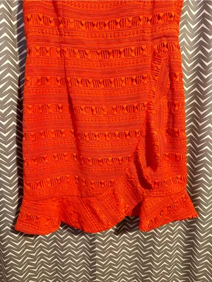 NWOT Bardot | Mariella Orange Lace Mini Dress, size 8 thumbnail 4