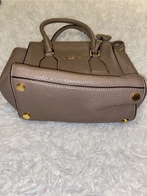 Michael Kors tan Pebbled Leather Satchel Bag purse thumbnail 4