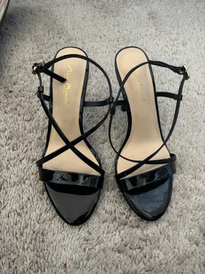 Black Patent Leather Heel Sandals thumbnail 2