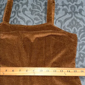 American Eagle size medium brown corduroy dress adjustable strap no pockets thumbnail 5