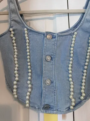 Nana Macs NWT Denim Pearl Vest thumbnail 6