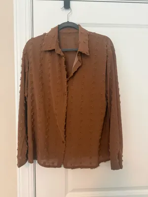 Amazon Brown Button Up Blouse thumbnail 2
