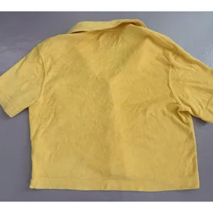 Abercrombie & Fitch Women's‎ Yellow Terry Cloth Button-Up Shirt Size M Casual thumbnail 2