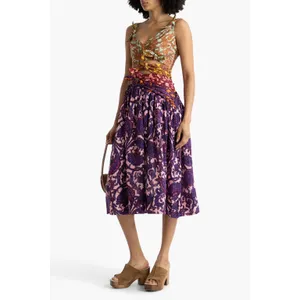 Zimmermann Aliane Cut Out Midi Dress Mixed Paisley Print Cotton Summer Dress thumbnail 3
