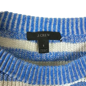 J CREW Blue White Stripe knit Sweater Top Blouse thumbnail 3