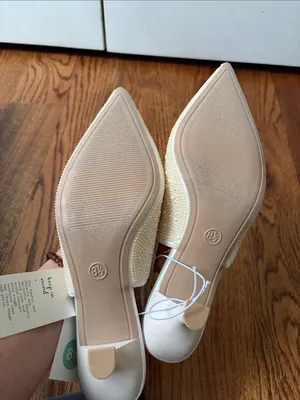 a new day Pearl-Embellished Cream Slingback Kitten Heels Size 8.5 New thumbnail 7