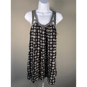 American‎ Eagle Boho Printed Swing Dress Cutout Back Mini Festival Small thumbnail 2