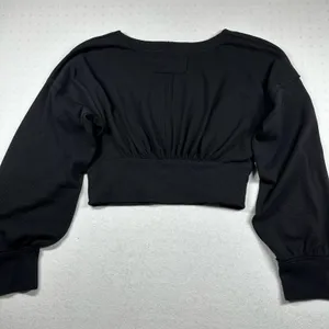 Free People We The Free All Nighter Thermal Cropped Top Women’s XL Black NWT thumbnail 3