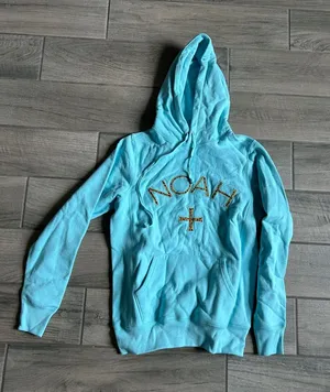 Noah NYC Turquoise Blue Logo Hoodie thumbnail 1