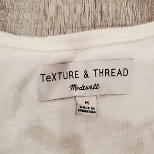 Texture & Thread Madewell White Tie Shirt Size Medium thumbnail 4