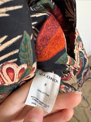 Ulla Johnson Edlyn Anthurium Floral Ruched Sleeveless Midi Dress Cotton Sz 6 thumbnail 8