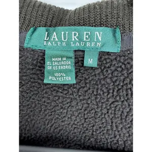 Lauren Ralph Lauren Jacket Fleece Snap Front M Black Cargo Pocket Utility thumbnail 5