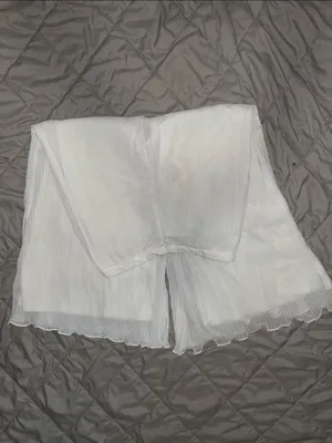 ✨ Samuel Dong White Pleated Pants – Textured Sculptural Evening Wear – Size L thumbnail 5
