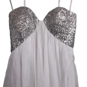 La Femme PARIS White Silver Sequined Open Back Cocktail Party Dress 0 thumbnail 3