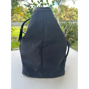 Dooney & Bourke #K0339891 Black Nylon Leather Trim Snap Buttons Pocket Tote Bag thumbnail 5