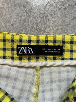 Zara Yellow and Black Plaid High-Waist Shorts thumbnail 5