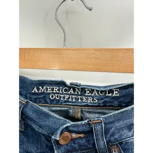 American Eagle Vintage Hi-Rise Festival Blue Distressed Denim Shorts‎ Size 2 thumbnail 6