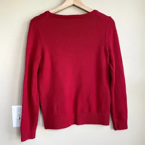 Lands' End red knit pullover sweater women's size small‎ minimalist capsule thumbnail 5