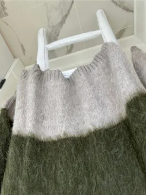 Nordstrom bp Label Oversized Brushed Trixie Colorblock Fuzzy Knit Sweater Size M thumbnail 9