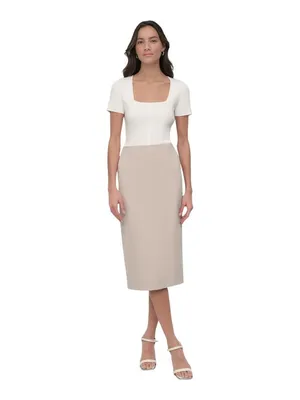 DKNY Womens Knit Pull-On Pencil Skirt P2ANQM27 Pebble Brown XL thumbnail 10