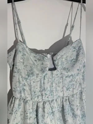 Maison Amory Sky Blue Floral Strapless Sweetheart The Windsor Maxi Dress thumbnail 11