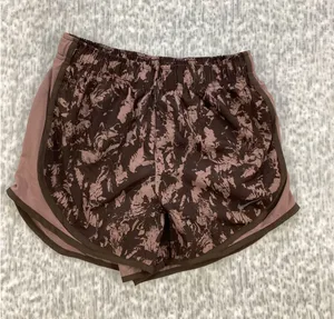 Nike DriFIT Womens XS Running Shorts Mauve Brown Abstract Print Athletic Workout thumbnail 1
